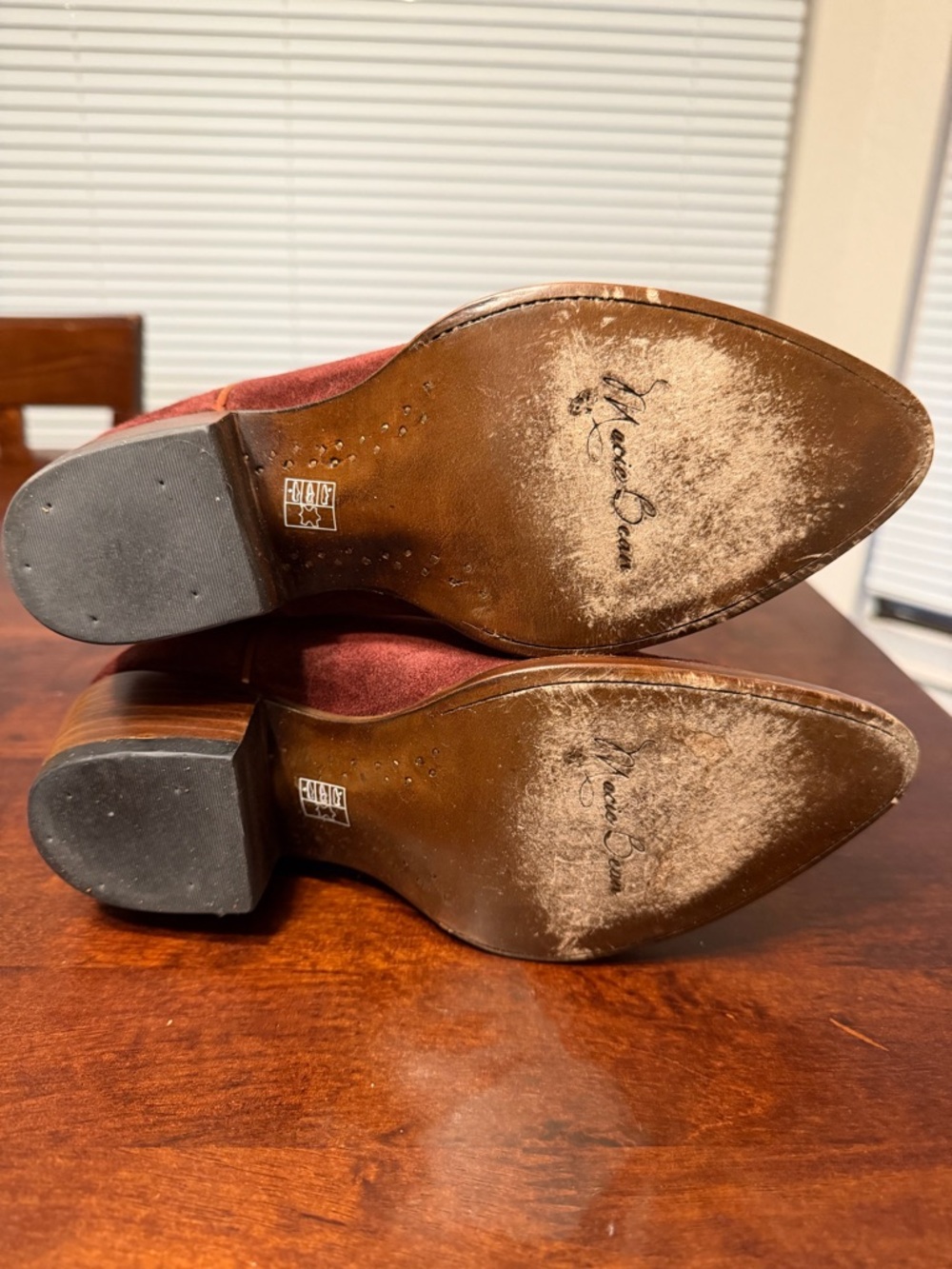 Burgundy/wine Macey Bean cowgirl boots - Picture 3 of 5